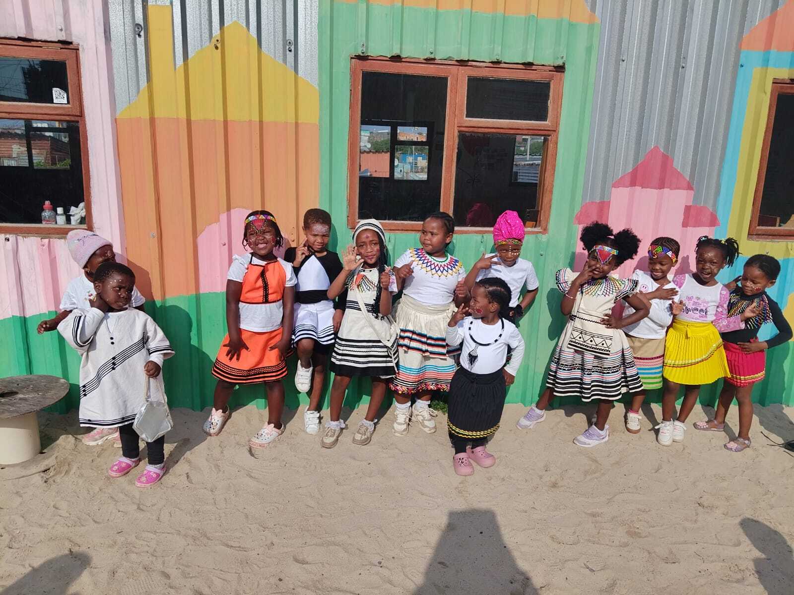Andrew Hope School children dressed in traditional attire for Heritage Day